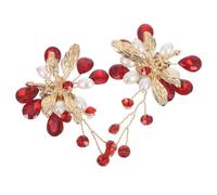 CATIEBYE Red Rhinestone Crystal Shoe Clips for Brides, Floral Dragonfly | Alloy Accents, Easy Attach and Remove, Reusable Styling for Sandals and Slingback Flats at Parties