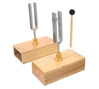CATIEBYE Resonant Tuning Fork Metal Tuning Forks Wood Base Physics Experiment Tools Educational Musical Instrument for Classroom Science