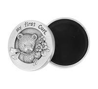 CATIEBYE Silver Stainless Steel Smooth Surface Keepsake Box, round Baby Curl Keepsake Hair Storage Tin for First Curl and Fetal Hair for Children