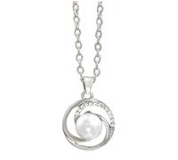 CATIEBYE Simple Silver Flower Pearl Necklace for Women Short Metal Chain with Decorative Hollow Floral Pendant Lightweight Durable Jewelry for Daily Wear and Gifts