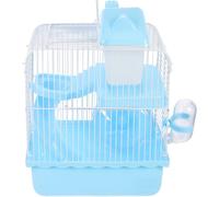 CATIEBYE Small PET Hut Hamster Castle Double Layer Rat House Blue | ABS and Iron Build, Castle Shape, Eating and Resting Use, Home Decor for Hamsters and Rats