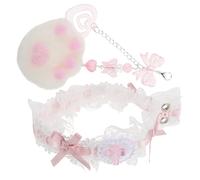 CATIEBYE Snap Easy Mechanical Keyboards Keyboard Lace with Strap for Cute Cat Paw Bowknot Charm, Decorative Accessory Made of Plastic Cloth DIY Installation and Workspace and Computer