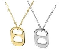 CATIEBYE Soda Tab Pendant Necklace 2pcs Female Necklace Set in Gold and Silver Color, Delicate Pendant Jewelry for Women and Girls, Festival Accessory