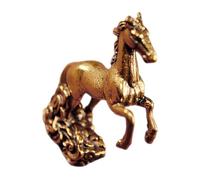 CATIEBYE Solid Brass Feng Shui Horse Sculpture Standing Horse Figurine Office and Home Decor Chinese Ornament Success Prosperity