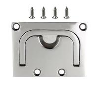 CATIEBYE Square Recessed Pull Handle for Window and Dresser, Stainless Steel Sturdy Flush Ring Latch, Easy to Install Home Furniture Hardware in Silver