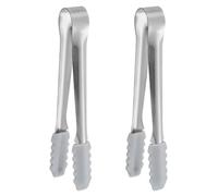 CATIEBYE Stainless Steel Tongs with Silicone Sleeve, Non- Mini Sugar Cube Serving Tongs 2pcs Easy to Carry Kitchen Tool for Camping and Household Use