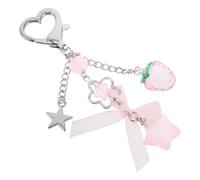 CATIEBYE Strawberry Bow Keychain Charm Star Flower for Purse Backpacks Cute Aesthetic Kawaii Keyrings Women Accessories