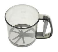 CATIEBYE Sugar Powder Shaker Flour Sieve Double Layer Design Plastic Semiautomatic Handheld Efficient Sifting Filters Out Impurities for Baking Enthusiasts Sifting Flour and Dusting Cakes