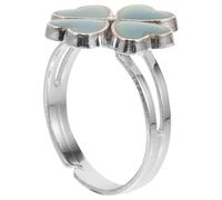 CATIEBYE Temperature-sensitive Color Changing Ring for Cute Four-leaf Shamrock Design Decorative Mood Ring with Unique Fun Effect Comfortable and Stylish Jewelry for Teens