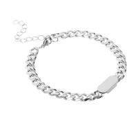 CATIEBYE Titanium Steel Bracelet Hip Hop Link Chain for Men Women Boys Girls Engraved Letters Everyday Wear Motorcycle Chain Design