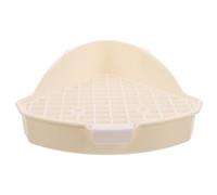 CATIEBYE Triangular Corner Litter Pan for Guinea Pigs and Rabbits, Plastic Small Pet Potty Training Tool, Easy to Clean and Safe for Pets, Minimalist White Design for Home Use