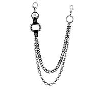 CATIEBYE Unisex Heavy Duty Pants Chain, Double-Layered Nickel Belt Accessory for Wallet Keys, Not Easy to Break, for Street Dance and Stage Performance