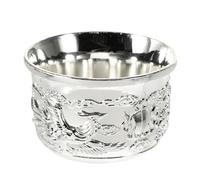 CATIEBYE Vintage Embossed Zinc Alloy Wine Cup Retro Liquor Goblet Elegant Metal Glass for Whiskey Cocktails Party Banquet Gift