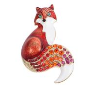 CATIEBYE Vintage Fox Brooch Elegant Alloy Clothes Pin Delicate Shape Breastpin for Bags Sweaters Dresses Jackets Coats Party Accessory