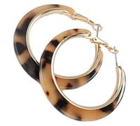 CATIEBYE Vintage Large Hoop Earrings for Women Exaggerated Circle Design Skin-friendly Comfortable Ear Jewelry Minimalist Tortoise Shell Style for Daily Wear and Special Occasions