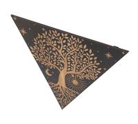 CATIEBYE Wall Decor Black Hanging Ornament Wooden Rustic Boho with Smooth Surface and Practical Use Triangular Pendulum Board for Yoga Indoor Decor and Living Room Wall Adornment