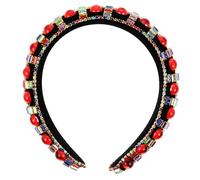 CATIEBYE Wide Rhinestone Crystal Headband for Women Creative Fashion Hair Hoop with Design Elegant Ancient Palace Style Headdress Gift for Ladies