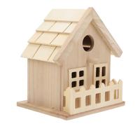 CATIEBYE Wooden Bird House and Fine Workmanship Comfortable Feel with Creative Appearance Design Khaki Outdoor Bird House for Yard Decoration and Home Gardening