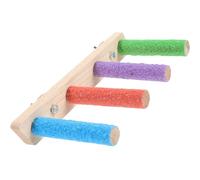 CATIEBYE Wooden Bird Ladder for Pet Birds and Lovebirds, Multi-tiered Climbing and Physical Activity, Colourful Parrot Perch Suitable for Cage Play and Exercise