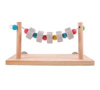 CATIEBYE Wooden Parrot Perch Stand for Small Pets and Parrots, Cube Shape Bird Platform with Perching Function and Teeth Cleaning Feature, for Home Decor and Bird Training