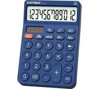 CATIGA 12 Digit Desktop Calculator with Large LCD Display, 4 Funtions Calculator, Round Design Big Button, Solar and Battery Dual Power, Standard Function for Office, Home, School, SD-1292
