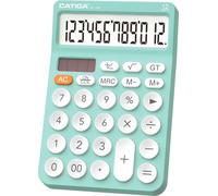 CATIGA 12 Digit Desktop Calculator with Large LCD Display, 4 Funtions Calculator, Round Design Big Button, Solar and Battery Dual Power, Standard Function for Office, Home, School, SD-1292