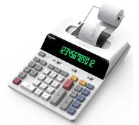 CATIGA 12 Digit Thermal Printing Calculator with Tape Print Out, Ink-Free Adding Machine, 3X Faster Quite at 8.0 LPS, Extra Large Fluorescent Display, Tax Calculation with Clock and Calendar, SP-2401