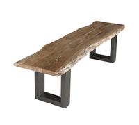catila live edge large wooden dining bench in oak
