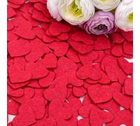 Catime 50g Red Felt Hearts Confetti, Heart Shaped Table Confetti, 2.5cm, 400pcs, Valentine's Day, Wedding Party Decoration, DIY Crafts