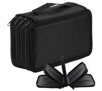 Catime 72 Slots Inserting Drawing Pencil Case, Large Capacity 4 Layers Pencil Bag Pouch Holder, Student Stationary Case, Portable Colouring Pencils Organiser Bag for School Office Artist (Black)