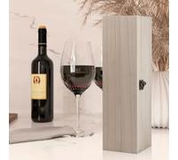 Catime Wine Gift Box, 1 Bottle, 35x9.8x10cm, Wooden Storage Box with Lid, Wooden Crate, Bottle Gift Box for Party Birthday Wedding Housewarming Anniversary, No Burrs