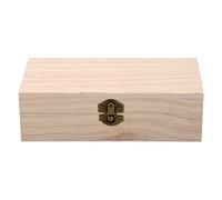 Catime Wooden Box with Lid, Natural Wooden Box 20 x 10 x 6 cm with Hinges and Lock, Small Wooden Chests as a Storage Box, Treasure Chest, jewelry Box for Painting Decoration