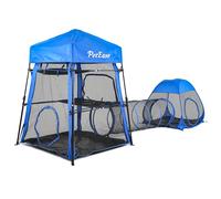 Catio Outdoor Cat Enclosure, 3-in-1 Extra Large Portable Cat Playpen with Tower Tent & Tunnel, Foldable Waterproof Mesh Catio for Indoor Outdoor Cats & Small Pets