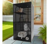 Catio Outdoor Cat Enclosure Window 72.4" H Large Cat Cage with Perches 4 Tiers Cat Patio Playpen Kitten Kennel for Multiple Indoor Cats
