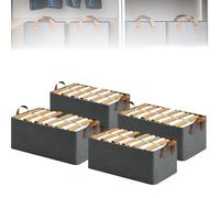Cationic Folding Wardrobe, Multifunctional Clothing Storage Box, Portable Storage Cabinet, Space-saving Drawer Cabinet, Environmentally Friendly Wardrobe Storage (Gray 4pcs)
