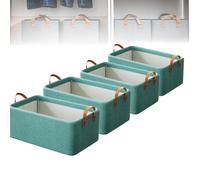 Cationic Folding Wardrobe, Multifunctional Clothing Storage Box, Portable Storage Cabinet, Space-saving Drawer Cabinet, Environmentally Friendly Wardrobe Storage (Green 4pcs)