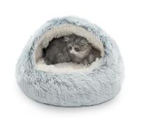 CATISM Cat Bed - Cat Cave Beds for Indoor Cats, Dog Bed Washable Non-Slip Cats Igloo Pod Windproof Fluffy Nesting for Pets (Grey, 53 x 53 x 38 cm (L x W x H)