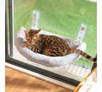 CATISM Foldable Cat Window Hammock - Semicircular Cat Bed - Reinforced Window Perchwith Strong Suction Cup - Sturdy Frame for Glass Windows and Interior Walls(Gray)