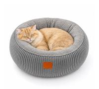 CATISM Large Cat Cave Bed Igloo Warm Plush Washable Pet House Grey | Warm enclosed igloo cat bed with soft plush interior and removable washable cover. Non-slip base keeps it safe. 60x60x20cm.