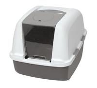 Catit Jumbo Hooded Cat Pan Litter Box Tray Warm Grey Pattern with Carbon Filter