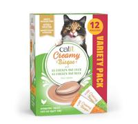 Catit Creamy Bisque, Cat Soup Soft Treats Chicken Variety Pack, 12 x 10g | Cat Soup That Supports Daily Hydration. Grain-Free Soft Lick Cat Treat. Healthy Cat Treats Made With Real Meat.