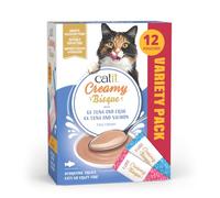 Catit Creamy Bisque, Cat Soup Soft Treats Tuna Variety Pack, 12 x 10g | Cat Soup That Supports Daily Hydration. Grain-Free Soft Lick Cat Treat. Healthy Cat Treats Made With Real Fish.