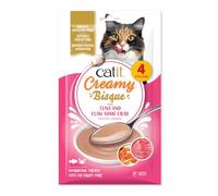 Catit Creamy Bisque, Cat Soup Soft Treats with Tuna & Crab, 4 x 10g | Cat Soup That Supports Daily Hydration. Grain-Free Soft Lick Cat Treat. Healthy Cat Treats Made With Real Fish.