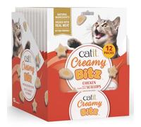 Catit Creamy Bitz,Soft Cat Treats for Cats/Kittens Chicken & Scallop 12x4pk