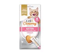 Catit Creamy Booster Kitten Soft Lickable Cat Treats, Chicken Recipe, 4x10g | Grain-Free. Soft Lickable Cat Treats Enriched with Essential Nutrients. Healthy Kitten Treats Made With Real Meat.