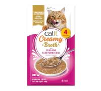 Catit Creamy Broth, Cat Soup Soft Treats with Tuna & Crab, 4 x 10g | Cat Soup That Supports Daily Hydration. Grain-Free Soft Lick Cat Treat. Healthy Cat Treats Made With Real Meat.