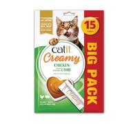 Catit Creamy Lickable Cat Treats Chicken and Lamb - Pack of 15 x 10g