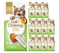 Catit Creamy Lickable Soft Cat Treats for Cats & Kittens, Chicken&Duck 48pk