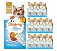 Catit Creamy Lickable Soft Cat Treats for Cats & Kittens,Tuna&Sardine 48pk