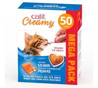 Catit Creamy Lickable Cat Treats Salmon and Prawns - Pack of 50 x 10g